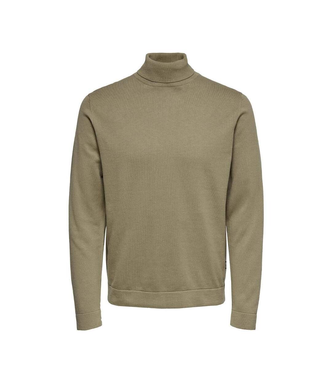 Pull col roulé taupe homme only & sons reg 12-1