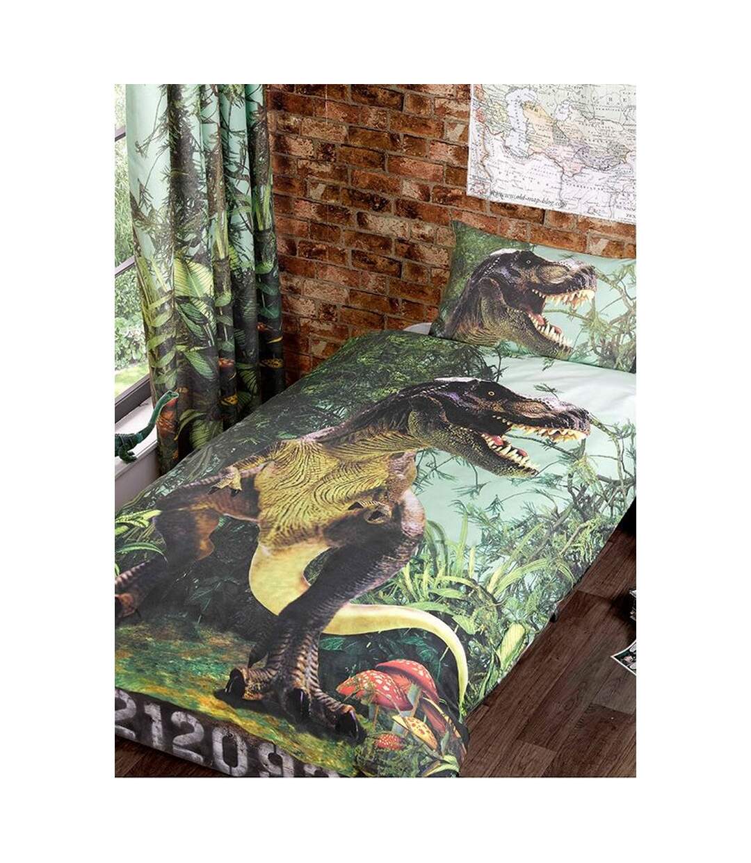 T-rex duvet cover set green Generic-1