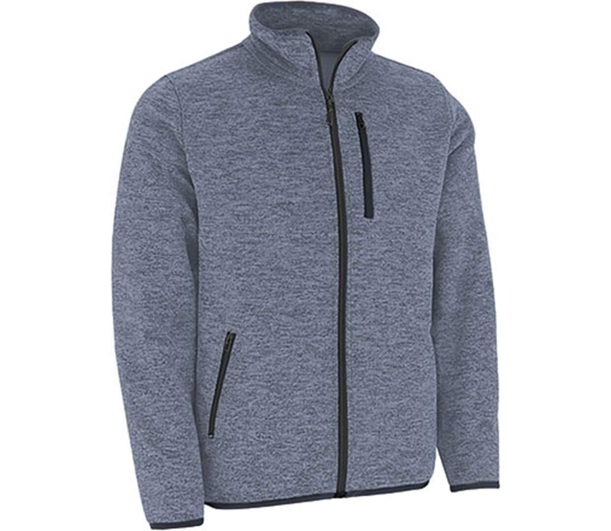 Veste tricot intérieur polaire - WATERFORD - gris fumé chiné-1
