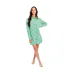 Robe Manches Longues Motif/style Géométrique Femme Vert Influence-1