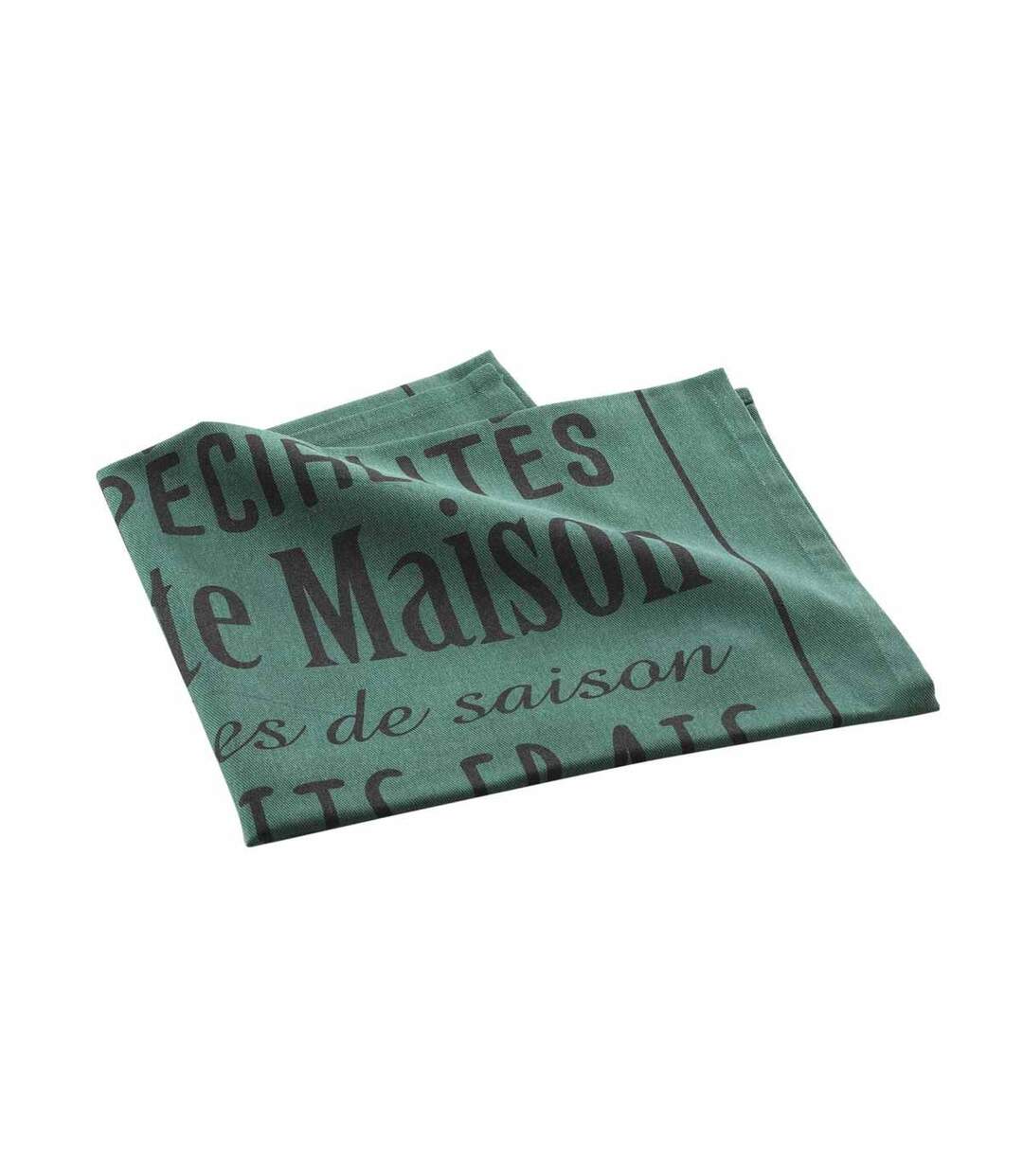 Torchon de Cuisine Imprimé Popote 50x70cm Émeraude-2