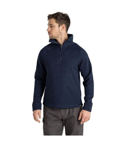 Mens wole quarter zip fleece top blue navy marl Craghoppers