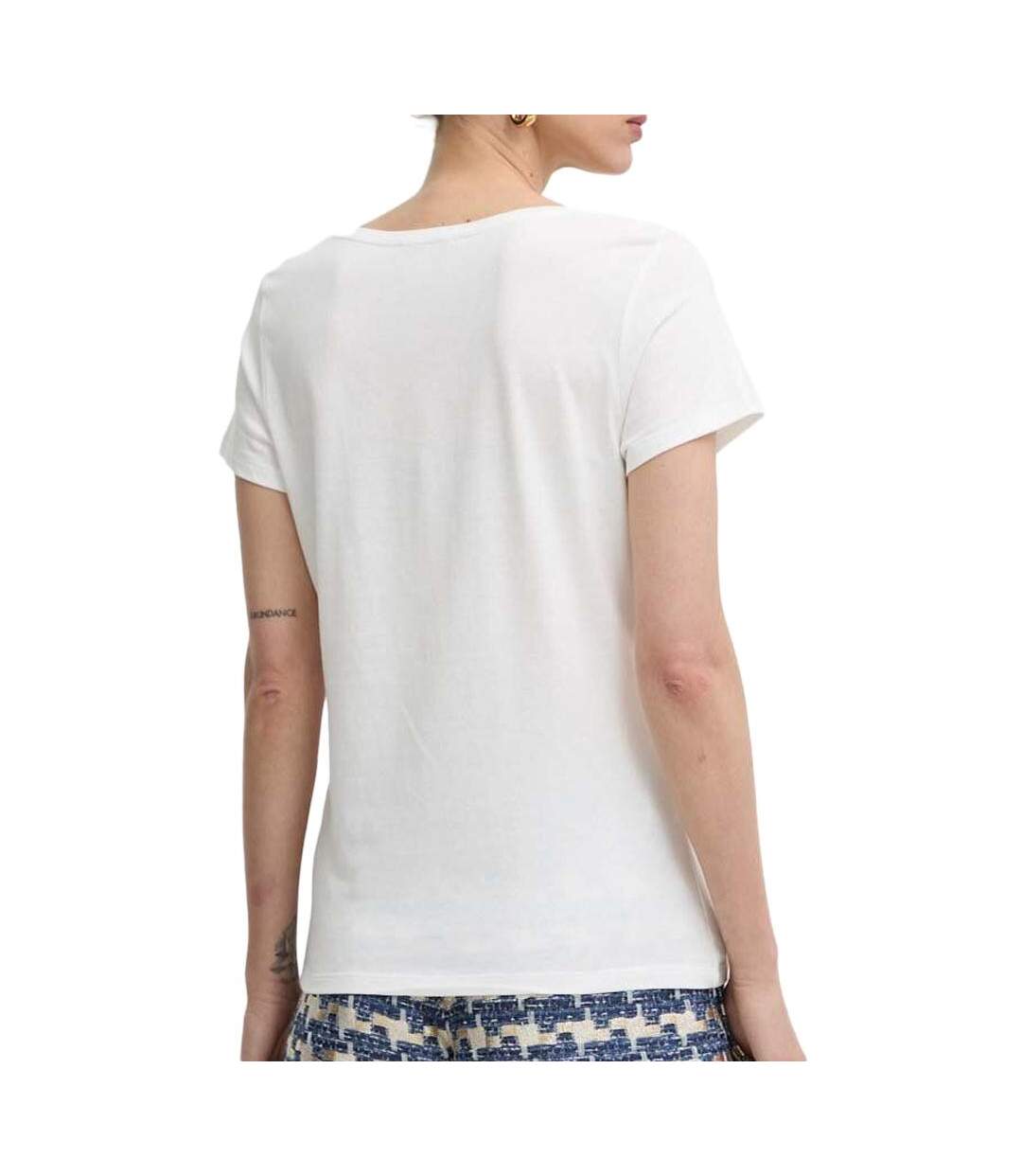 T-shirt Blanc/Doré Femme Morgan DYOU - L