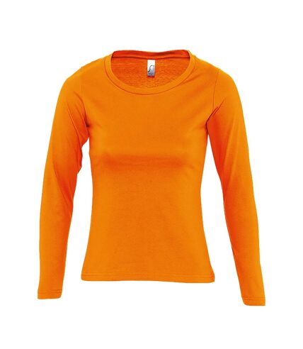 SOLS Womens/Ladies Majestic Long Sleeve T-Shirt (Orange)