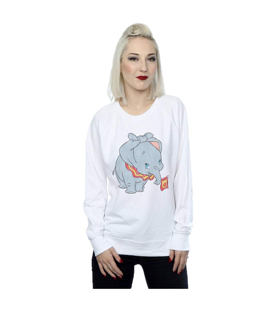 Disney Sweat Femme/Ladies Dumbo Classic Tied Up Ears Sweatshirt (Blanc) - UTBI48387-2