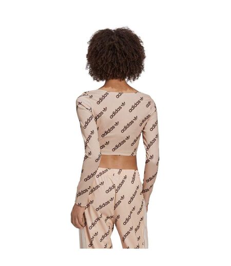 Haut Court Manches Longues Originals Femme Beige Adidas