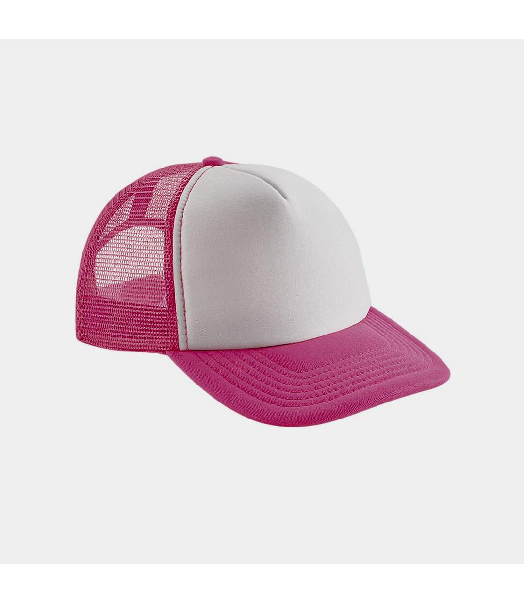 Casquette trucker rose fluo / blanc Beechfield