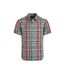 Mens judd checked organic cotton short-sleeved shirt mineral blue Weird Fish-1