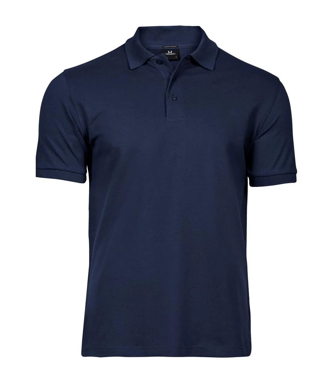 Mens Luxury Stretch Polo Shirt Navy Blue Tee Jays-1