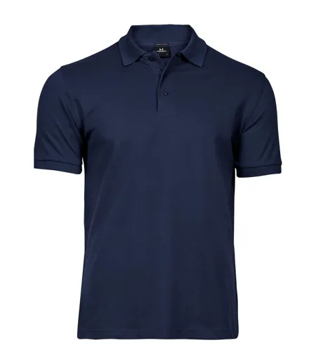 Mens Luxury Stretch Polo Shirt Navy Blue Tee Jays