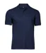 Mens Luxury Stretch Polo Shirt Navy Blue Tee Jays-1
