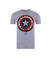 Captain America - T-shirt - Homme (Gris / Rouge / Bleu marine) - UTTV783