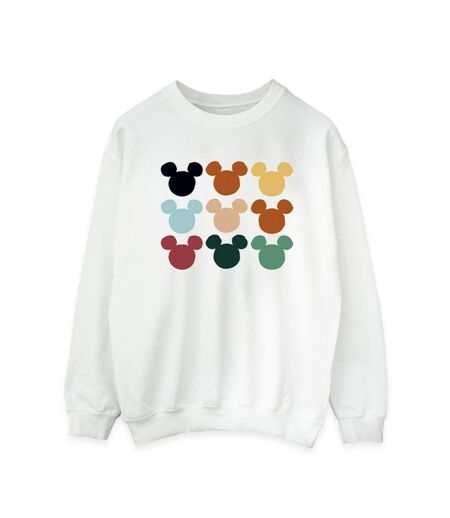 Disney Sweatshirt carré à tête de Mickey Mouse Femme/Ladies (Blanc) - UTBI29085
