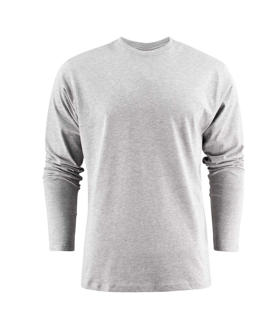 T-shirt Manches Longues Heavy Homme Gris Chiné Printer-1