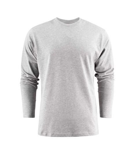 T-shirt Manches Longues Heavy Homme Gris Chiné Printer