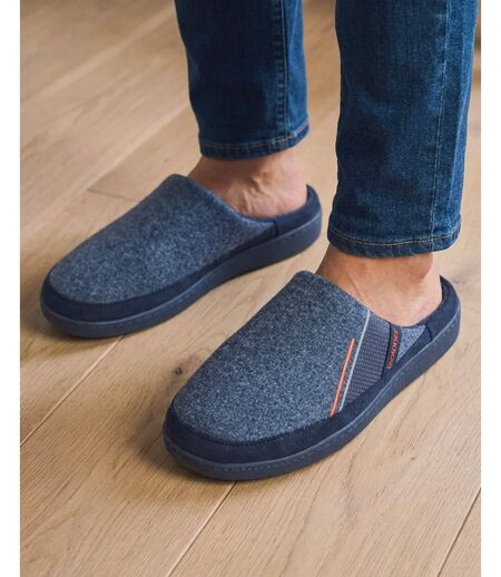 Isotoner Chaussons Mules homme suédine ultra doux, semelle ergonomique soutien plantaire, mousse à mémoire forme