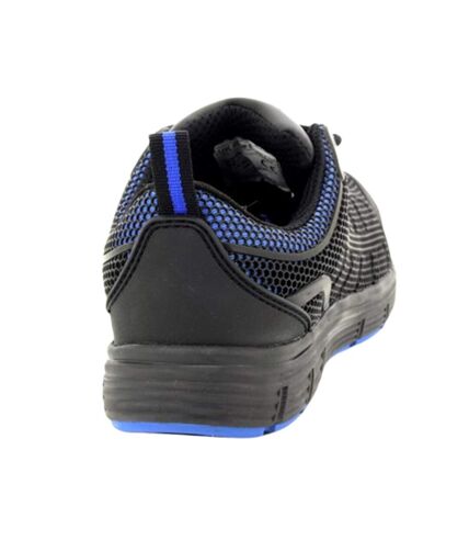 Grafters Mens Super Light Safety Trainers With Safety Toe Cap (Black/Blue) - UTDF1245