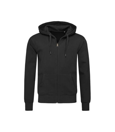 Mens active zip hood black opal Stedman