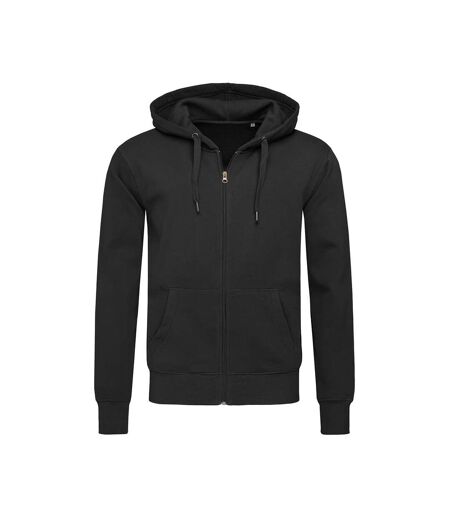 Mens active zip hood black opal Stedman