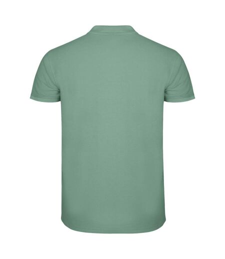 Mens star short-sleeved polo shirt dark mint Roly