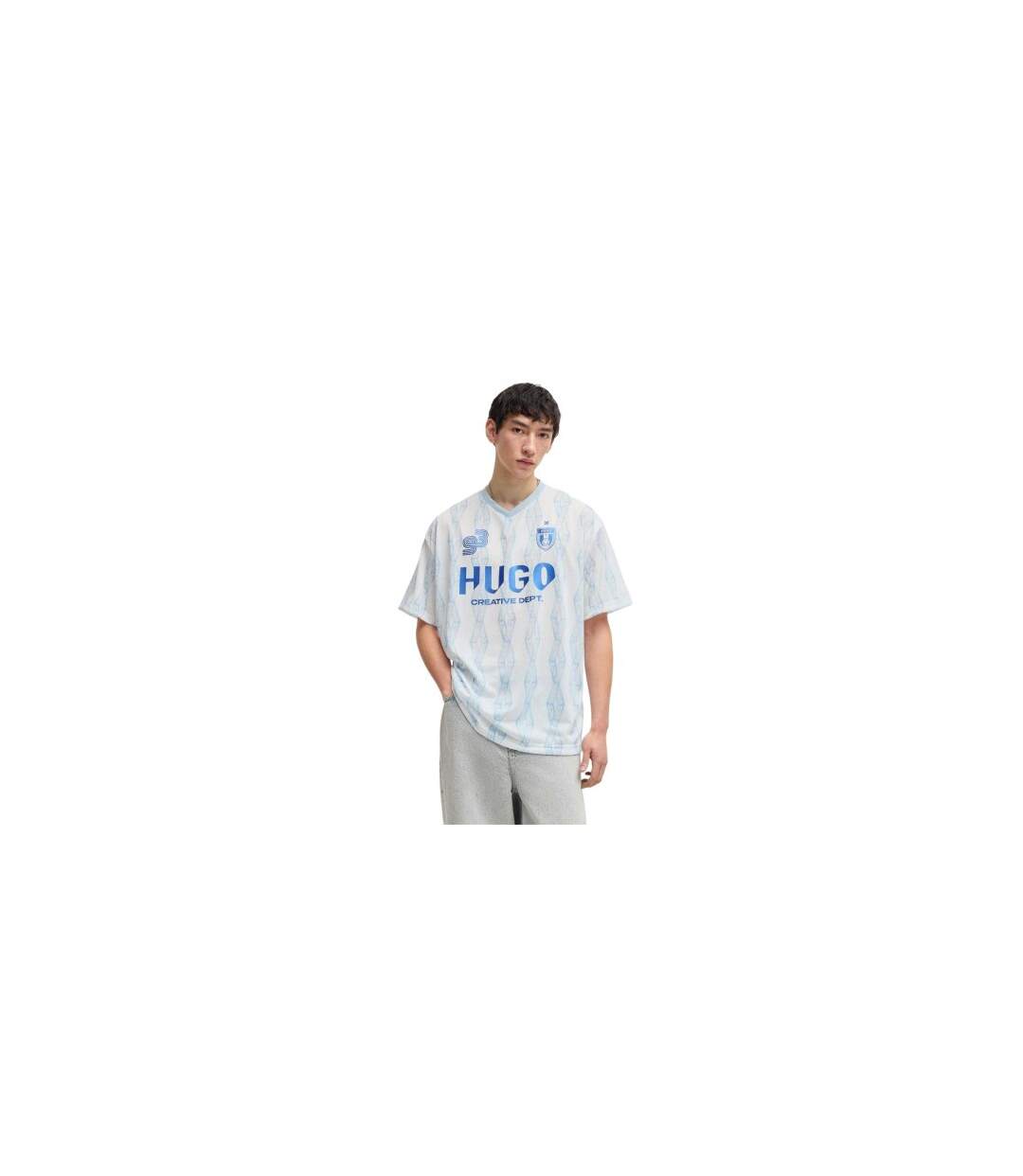 Mens Notbal Diamond Geo Regular T-shirt White Hugo-1