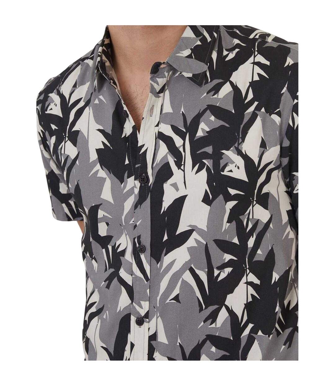 Chemise Motif/style Imprimé Feuille Homme Noir Threadbare-4