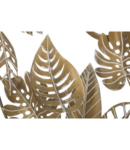 Décoration Murale Ronde en Métal Jungle 80cm Or