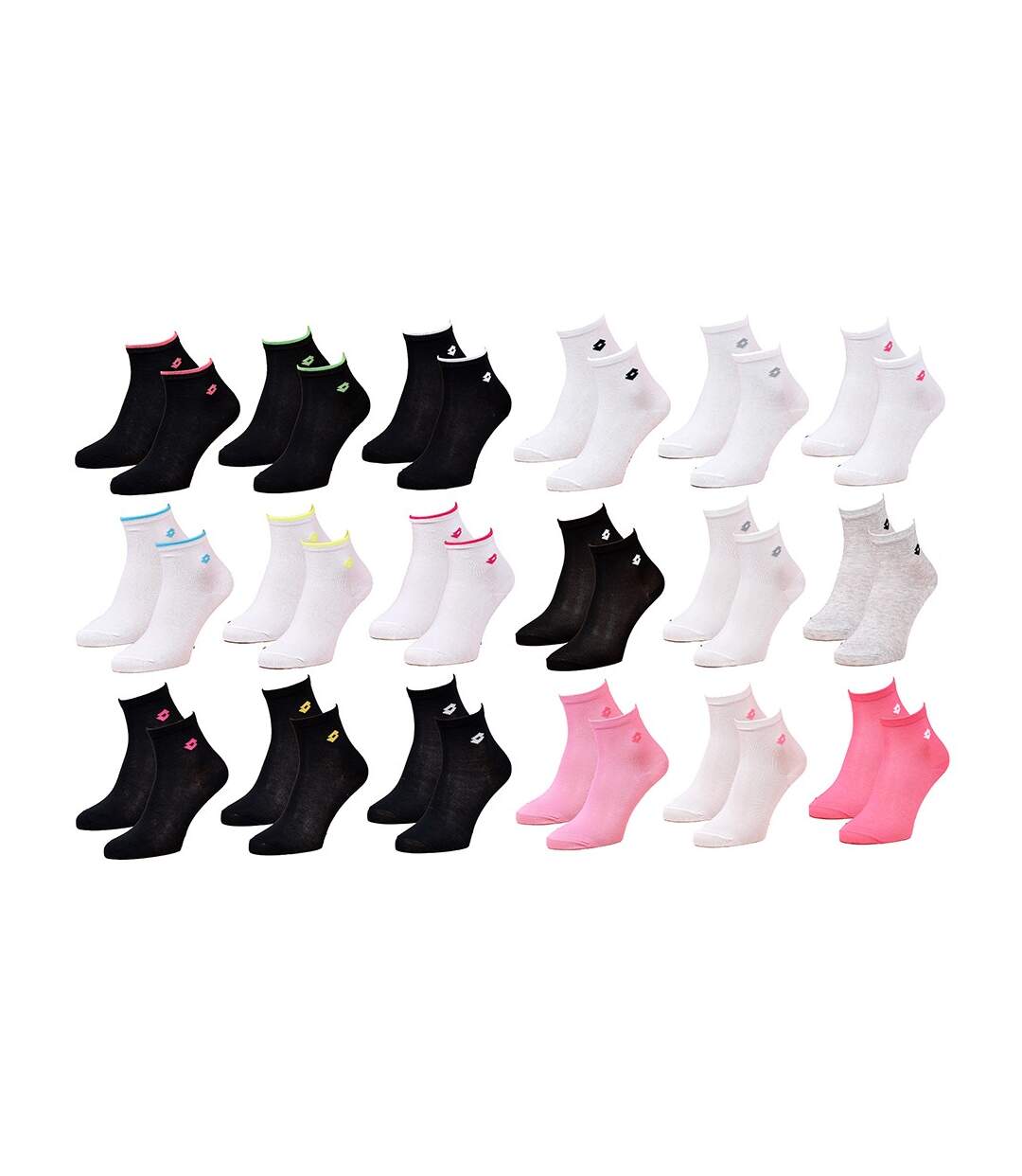 Chaussettes Femme LOTTO Socquettes Pack de 12 Paires Surprise