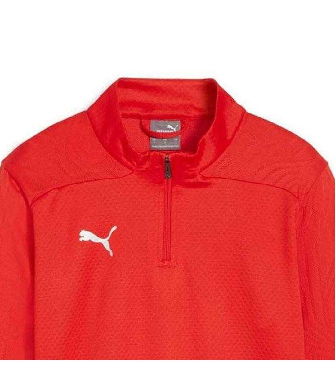 Mens Training Quarter Zip Track Top Red Puma-3