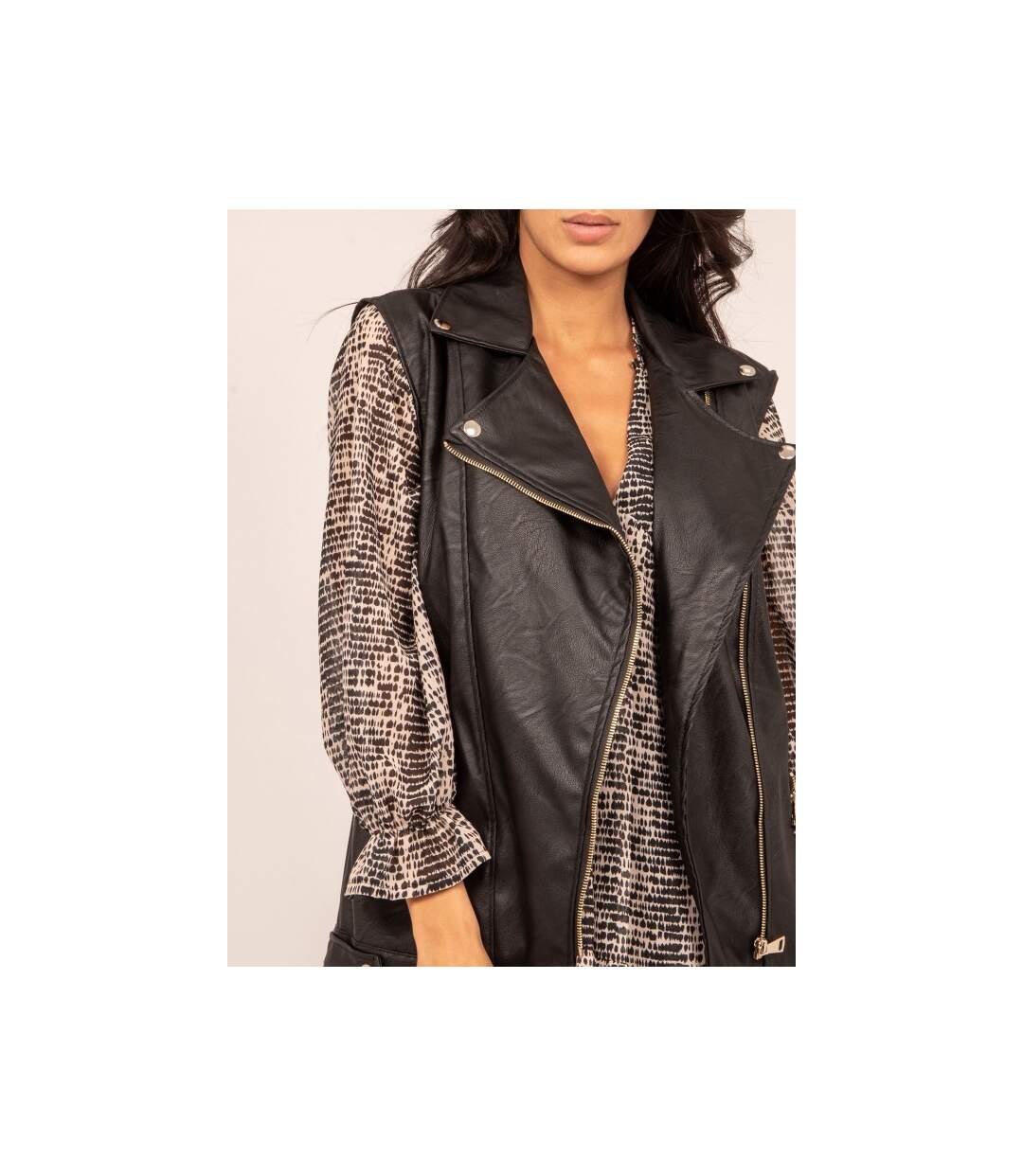 Veste sans manches similicuir URSA - Dona X Lisa-3