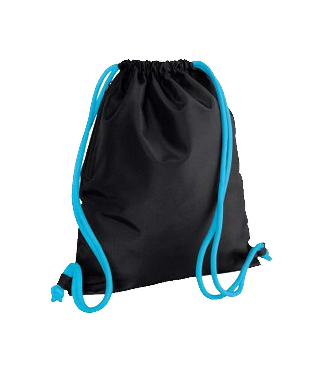 Bagbase Icon Drawstring Bag/Gymsac (Black/Surf Blue) (One Size) - UTBC3396-1