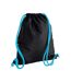 Bagbase Icon Drawstring Bag/Gymsac (Black/Surf Blue) (One Size) - UTBC3396-1