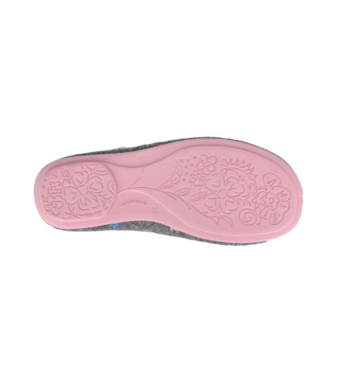 Chaussons Motif/style Fleur Sara Femme Gris Sleepers-2