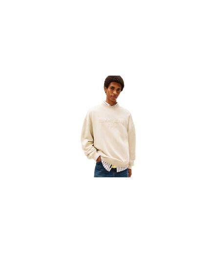 Mens Embroidered Logo Sweatshirt Sand Tommy Jeans