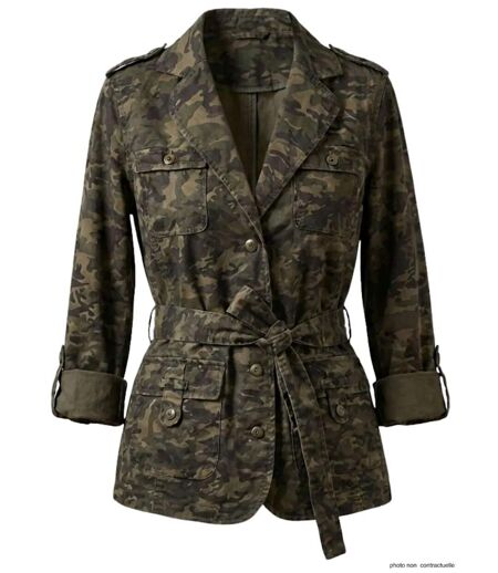 Veste Saharienne Femme Malice1 Motif Camouflage