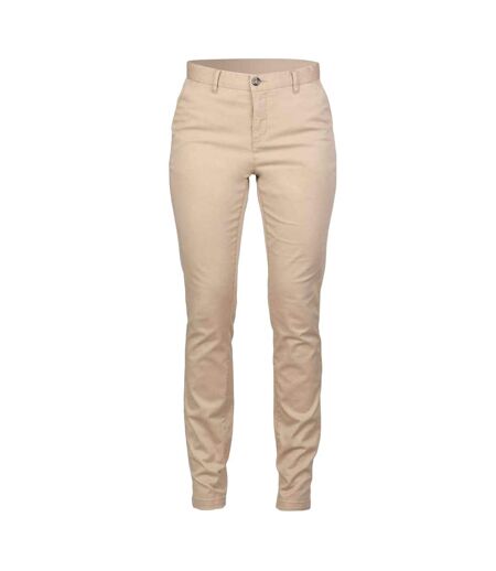 Womens/ladies Stretch Chinos Stone Front Row