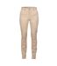 Womens/ladies Stretch Chinos Stone Front Row-1