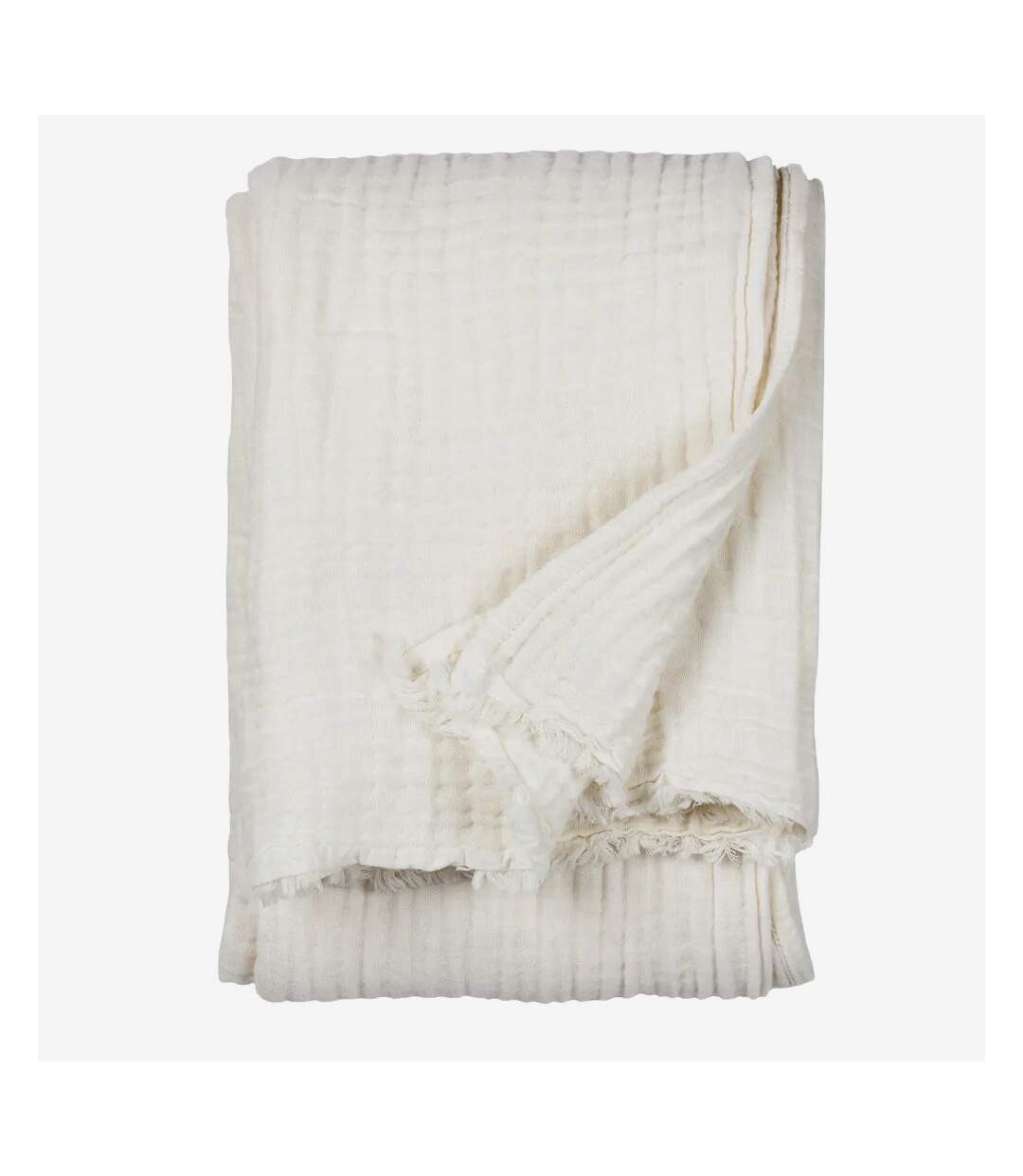 Lark cotton crinkled throw white Yard-1