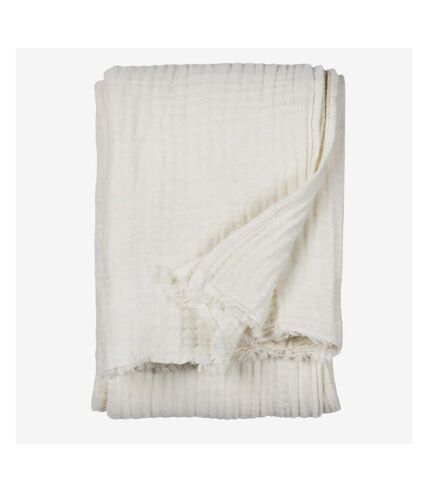 Lark cotton crinkled throw white Yard