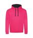 Sweat À Capuche Varsity Adulte Rose Vif Bleu Marine Français Awdis-1