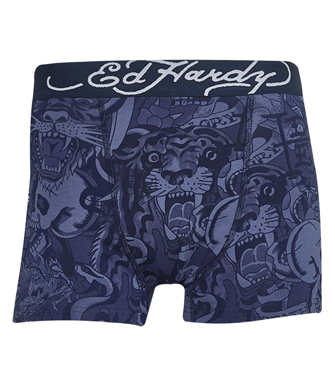 Ed Hardy - Lot de 5 Boxers Homme Bleus Taille Élastique-2