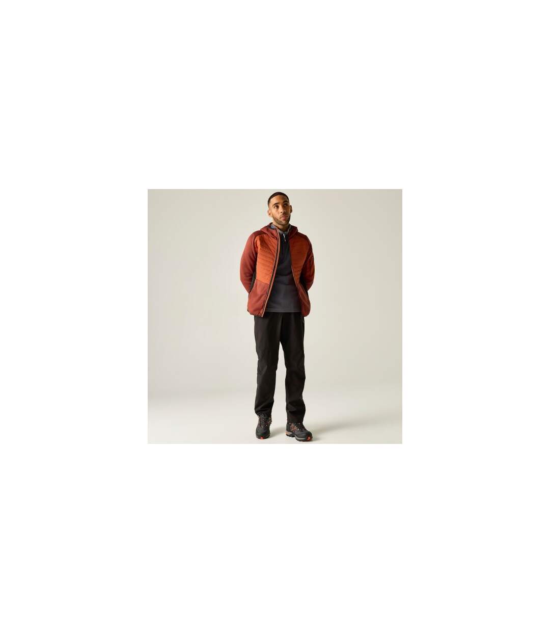 Veste Hybride Motif/style Blocs De Couleurs Newhill Homme Thé Rooibos Orange Rouge Noir Regatta-1