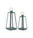 Lot de 2 Lanternes en Verre Grent 57cm Vert-1
