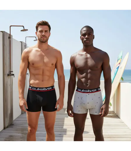 QUIKSILVER Licence Officielle Boxers Homme Pack de 4 Coffret Cadeau