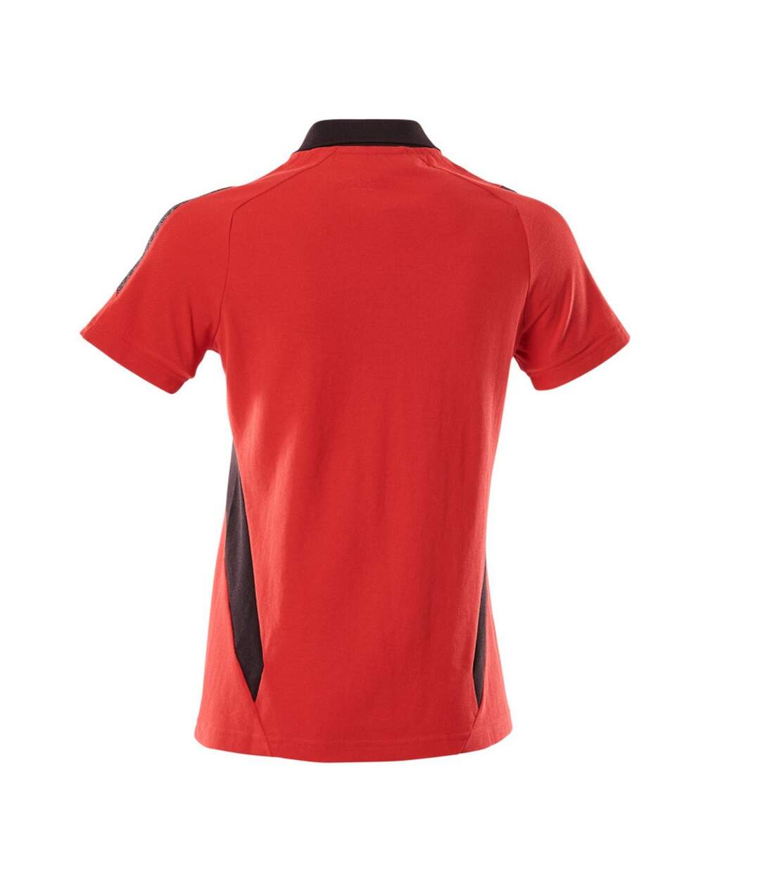 Womens/ladies Accelerate Polo Shirt Traffic Red Black Mascot-2