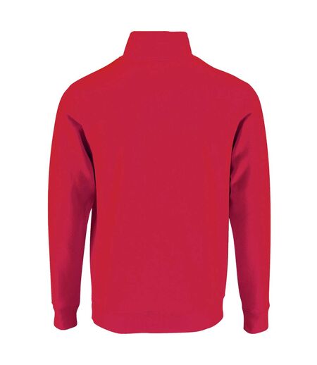 SOLS Mens Stan Contrast Zip Neck Sweatshirt (Red)