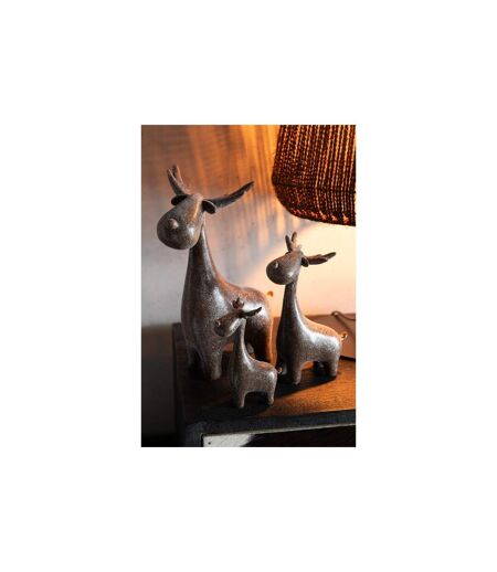 Lot de 3 Cerfs Déco Paillettes 25cm Marron