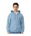 Mens softstyle fleece midweight full zip hoodie stone blue Gildan