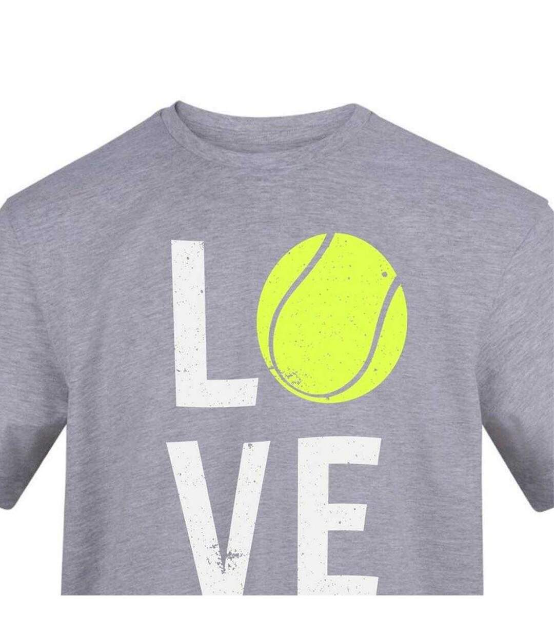 Mens Love Tennis T-shirt Grey AWD-3