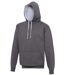 Sweat à capuche contrastée unisexe - JH003 - gris foncé et gris clair